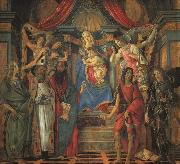BOTTICELLI, Sandro San Barnaba Altarpiece (Madonna Enthroned with Saints) gfj Spain oil painting reproduction
